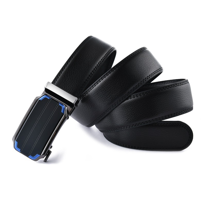 Men’s leather belt automatic buckle belt