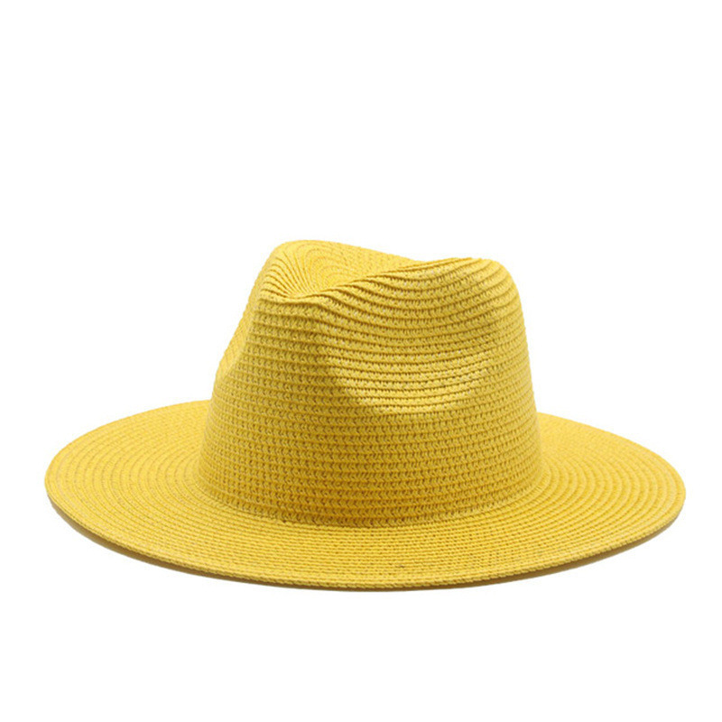 Men’s straw hat Black ribbon Panama straw top hat