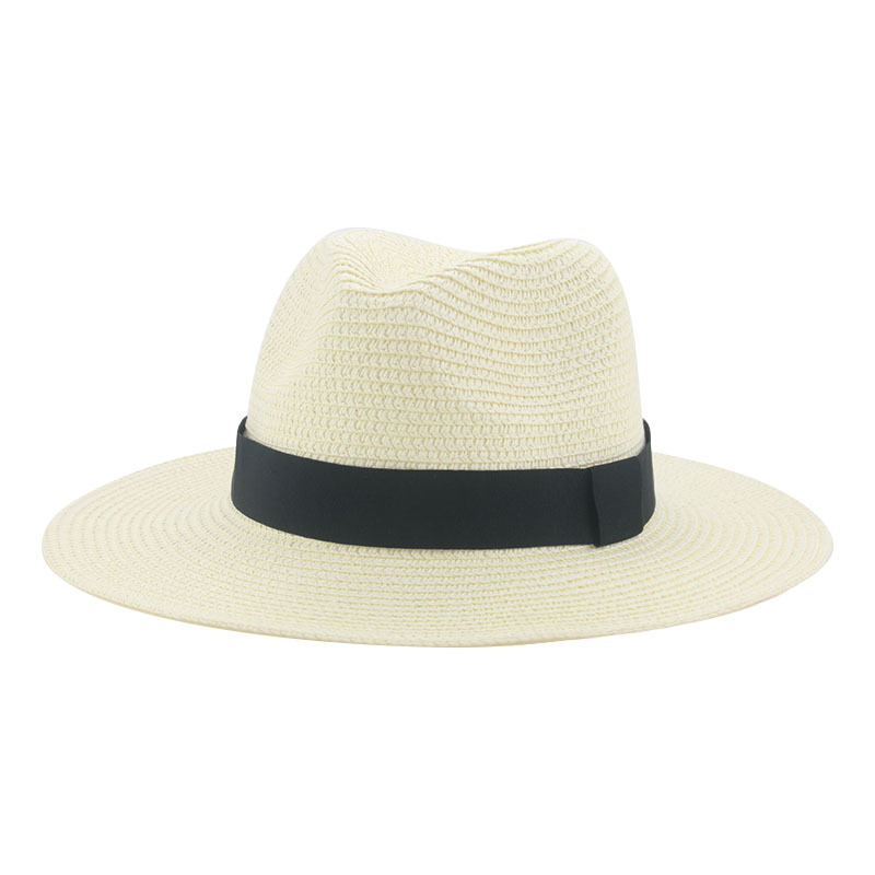 Men’s straw hat Black ribbon Panama straw top hat