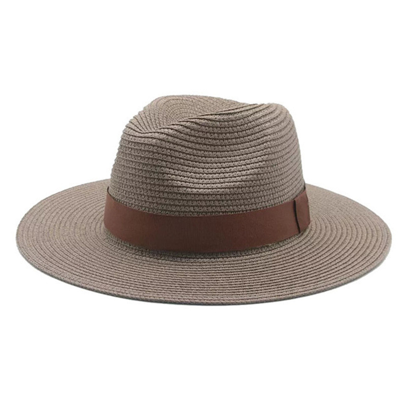 Men’s straw hat Black ribbon Panama straw top hat