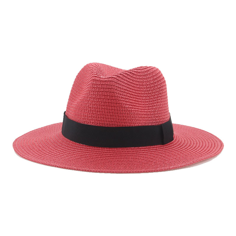 Men’s straw hat Black ribbon Panama straw top hat