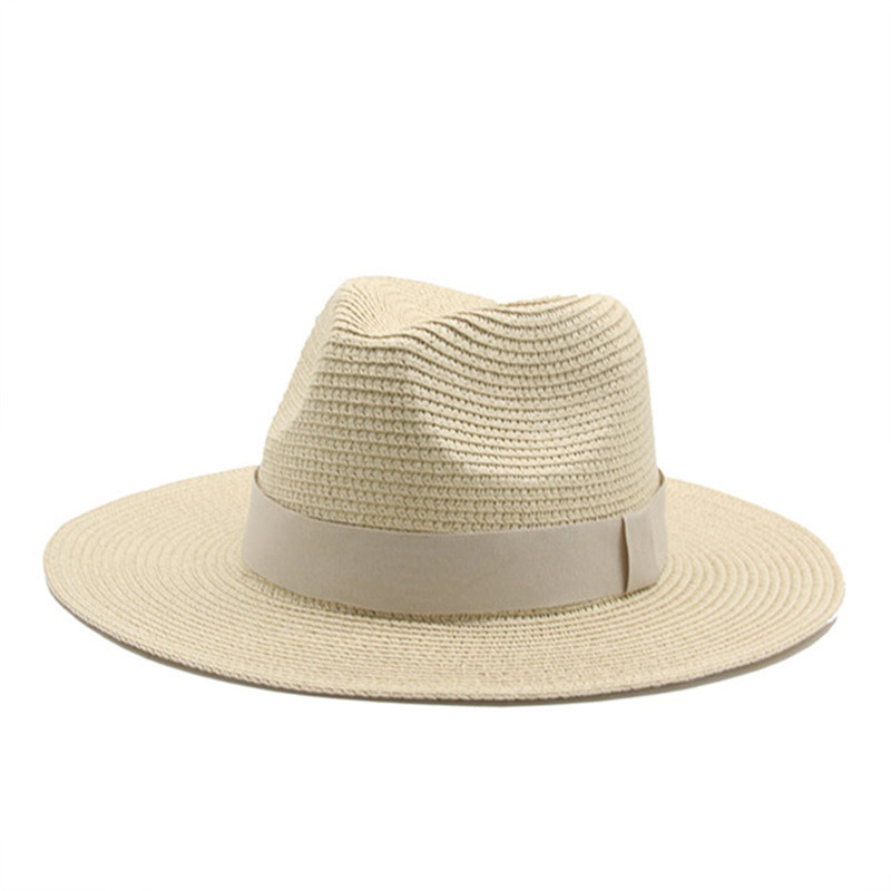 Men’s straw hat Black ribbon Panama straw top hat