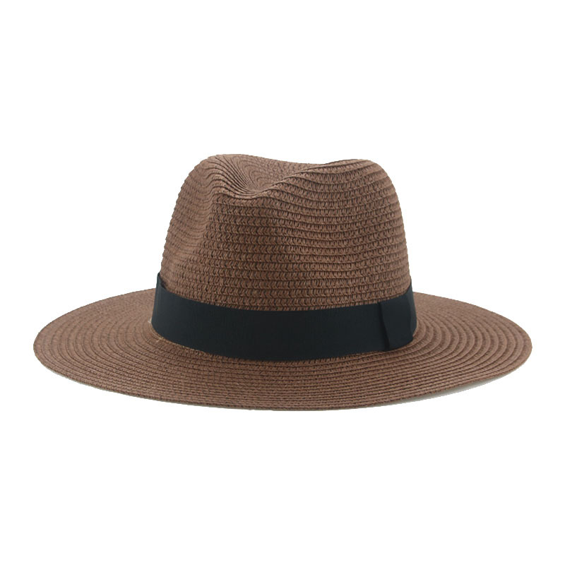 Men’s straw hat Black ribbon Panama straw top hat