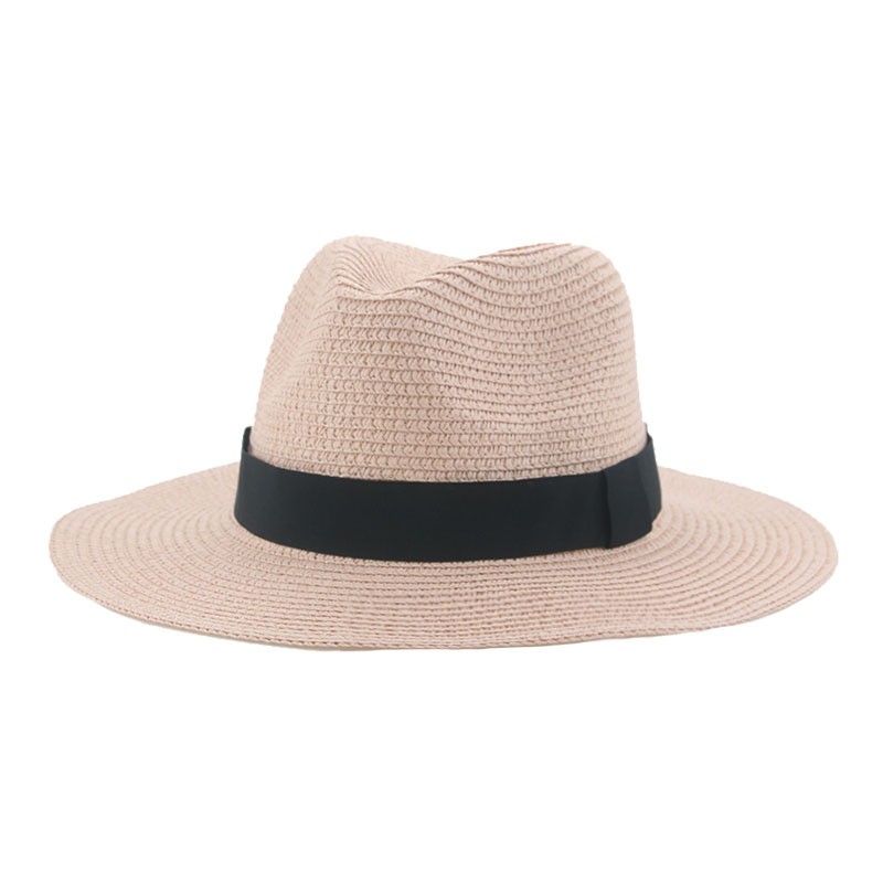 Men’s straw hat Black ribbon Panama straw top hat