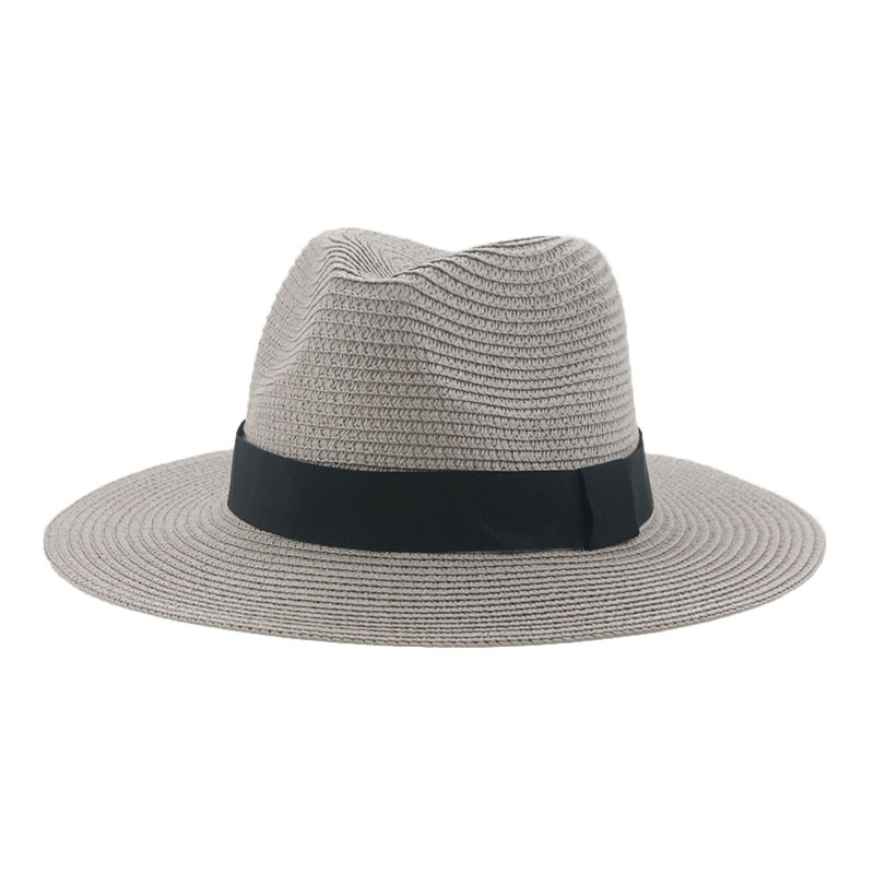 Men’s straw hat Black ribbon Panama straw top hat