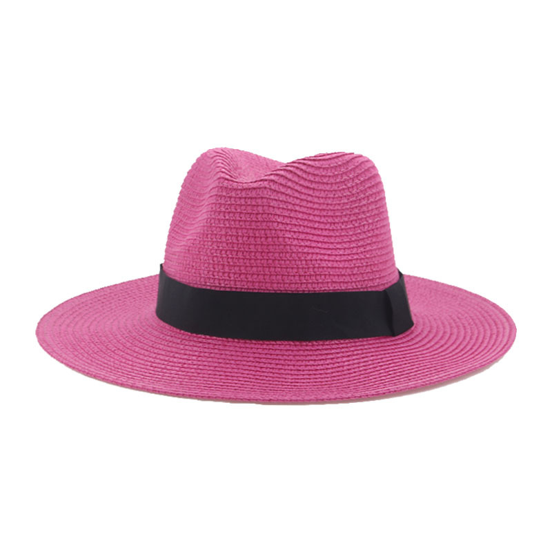 Men’s straw hat Black ribbon Panama straw top hat