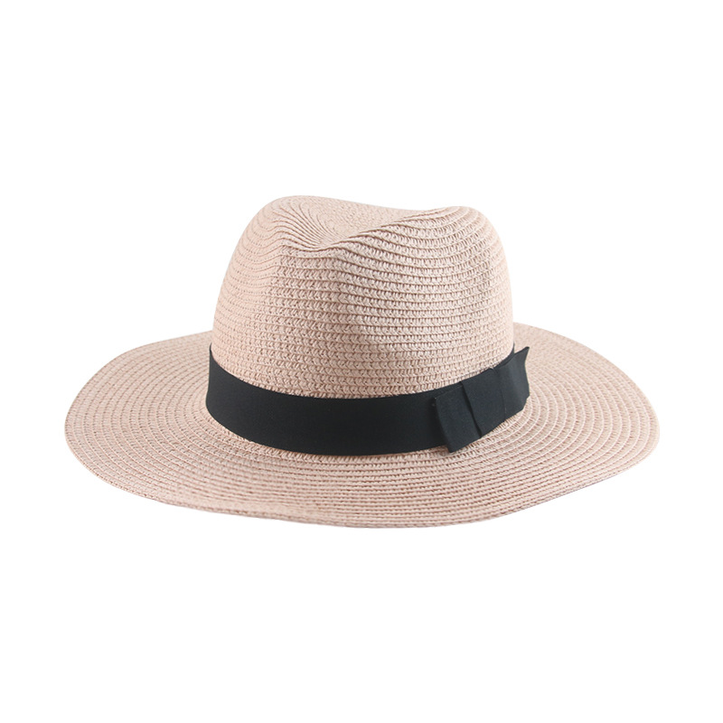 Men’s straw hat Black ribbon Panama straw top hat