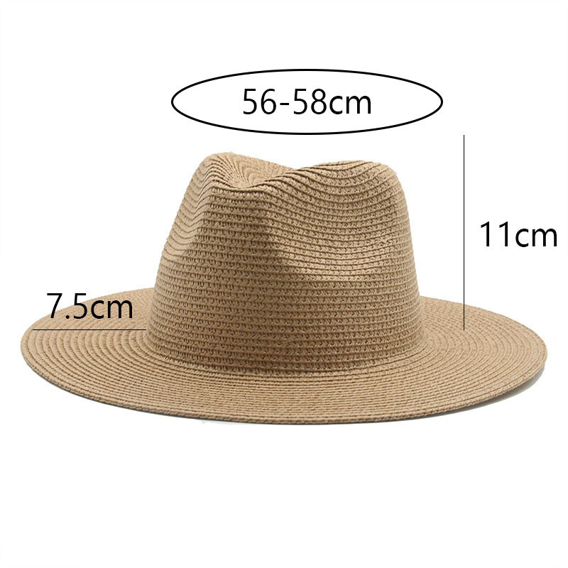 Men’s straw hat Black ribbon Panama straw top hat