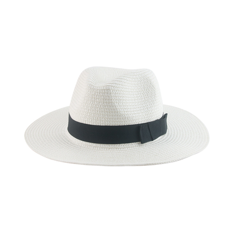 Men’s straw hat Black ribbon Panama straw top hat