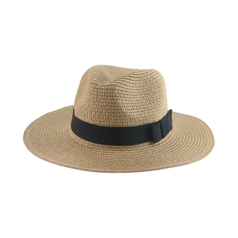 Men’s straw hat Black ribbon Panama straw top hat