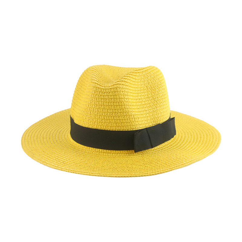 Men’s straw hat Black ribbon Panama straw top hat