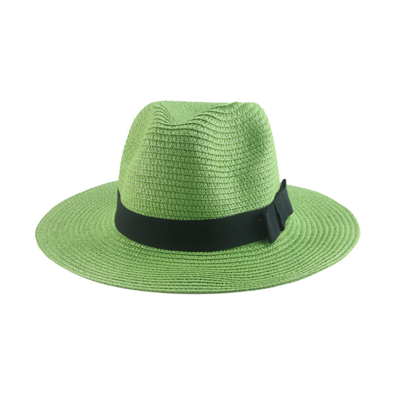 Men’s straw hat Black ribbon Panama straw top hat