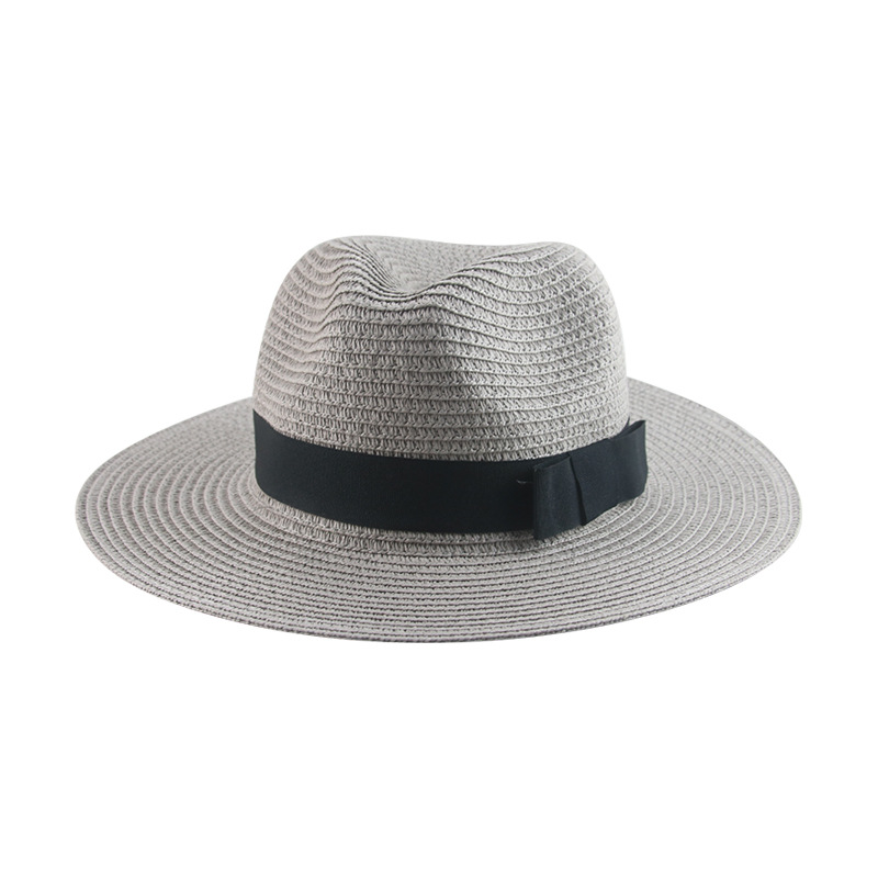 Men’s straw hat Black ribbon Panama straw top hat