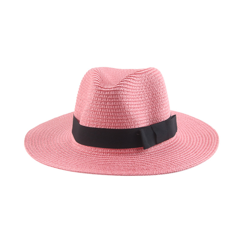 Men’s straw hat Black ribbon Panama straw top hat