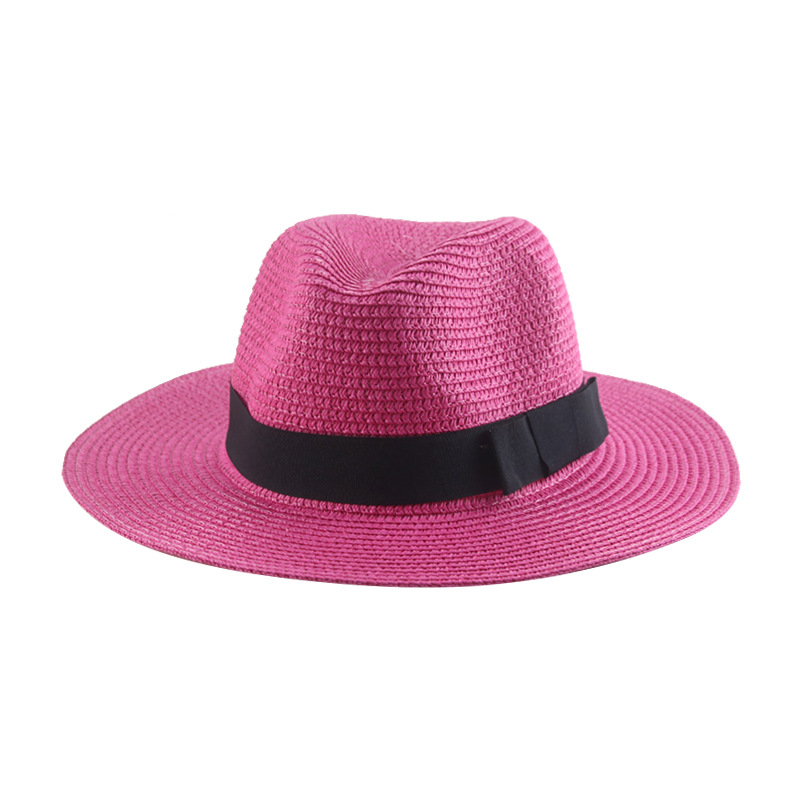 Men’s straw hat Black ribbon Panama straw top hat