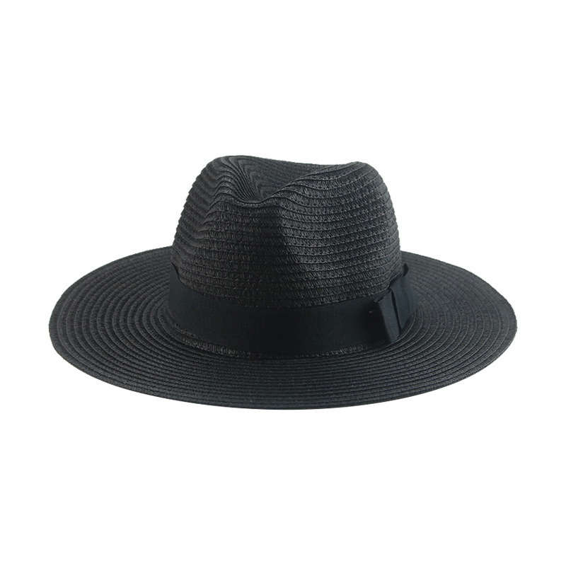 Men’s straw hat Black ribbon Panama straw top hat