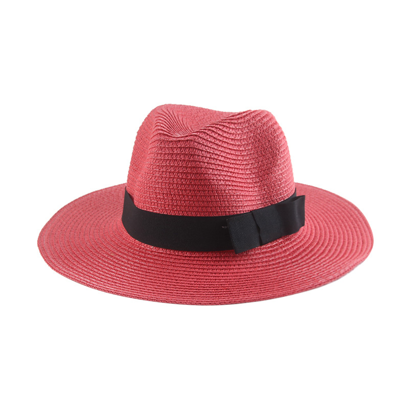 Men’s straw hat Black ribbon Panama straw top hat