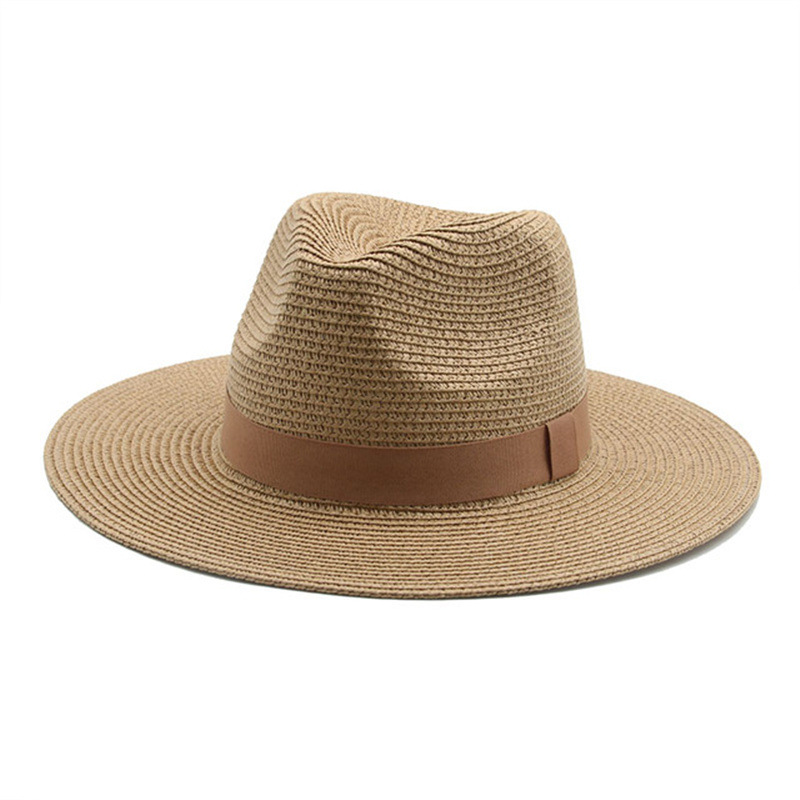 Men’s straw hat Black ribbon Panama straw top hat