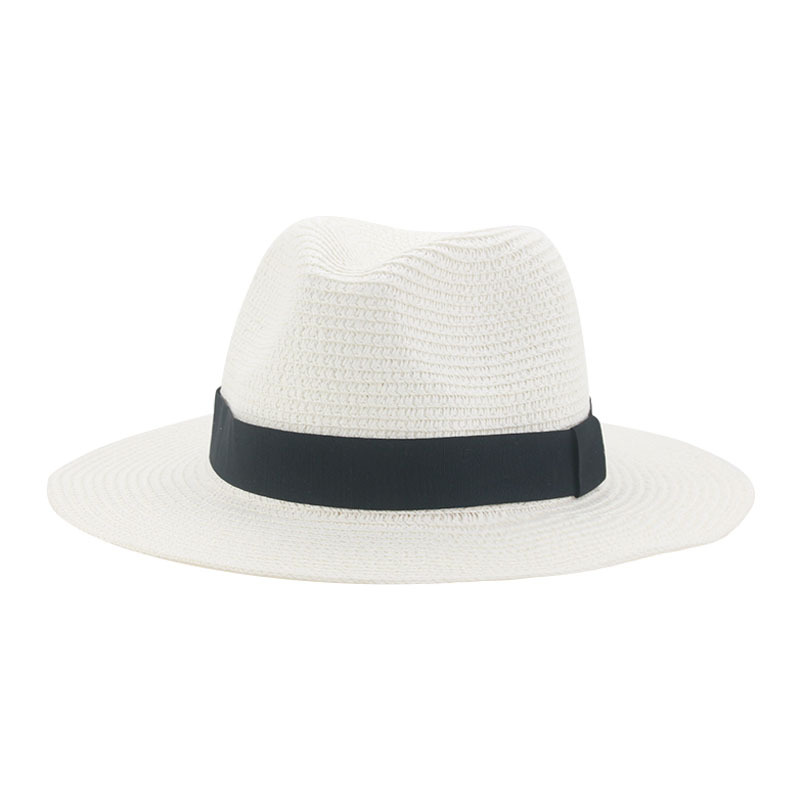 Men’s straw hat Black ribbon Panama straw top hat