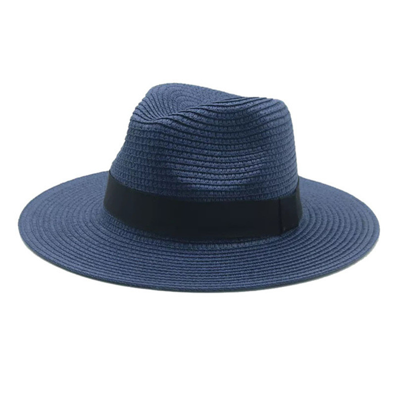 Men’s straw hat Black ribbon Panama straw top hat