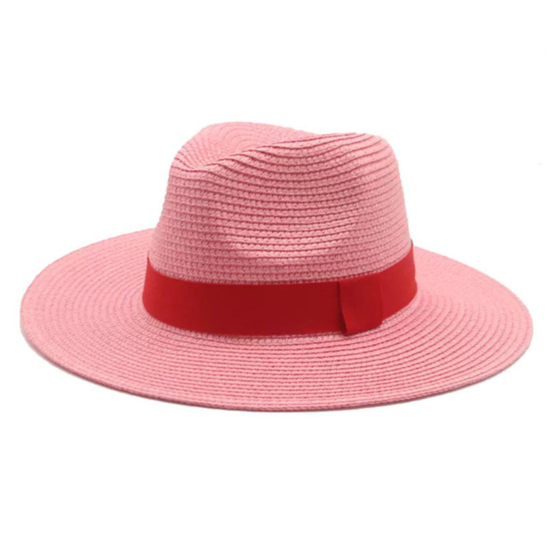 Men’s straw hat Black ribbon Panama straw top hat