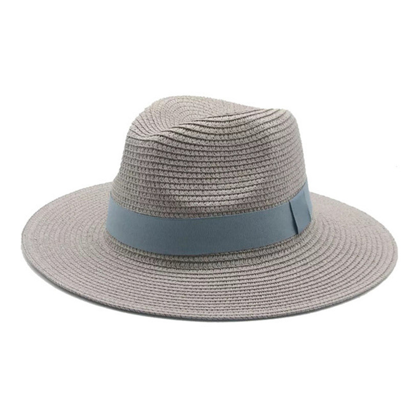 Men’s straw hat Black ribbon Panama straw top hat