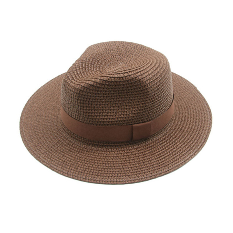 Men’s straw hat Black ribbon Panama straw top hat