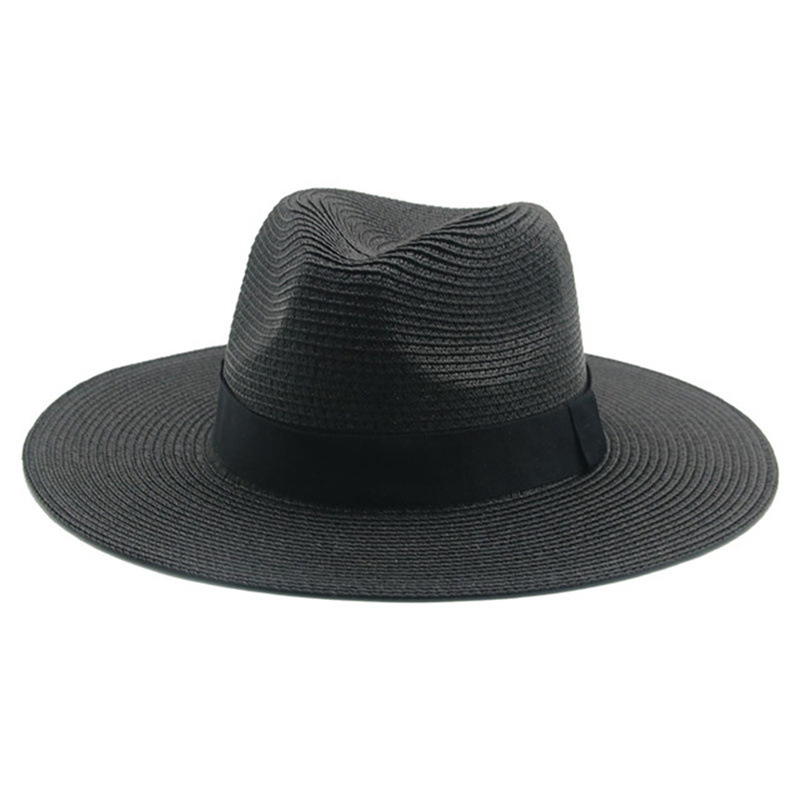 Men’s straw hat Black ribbon Panama straw top hat