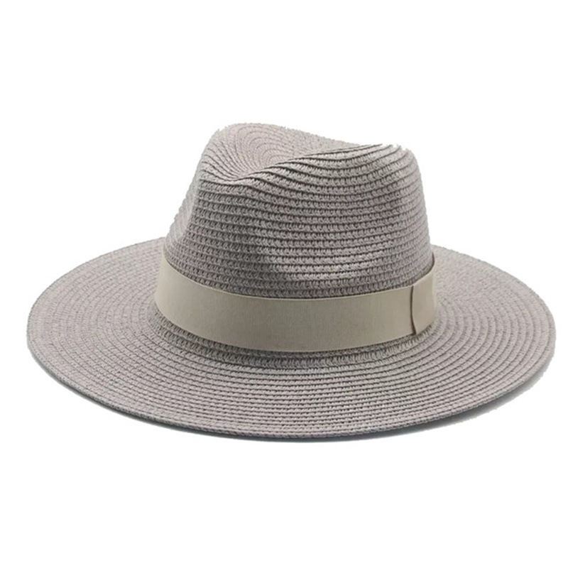 Men’s straw hat Black ribbon Panama straw top hat
