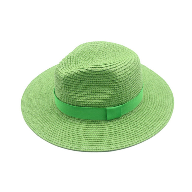 Men’s straw hat Black ribbon Panama straw top hat