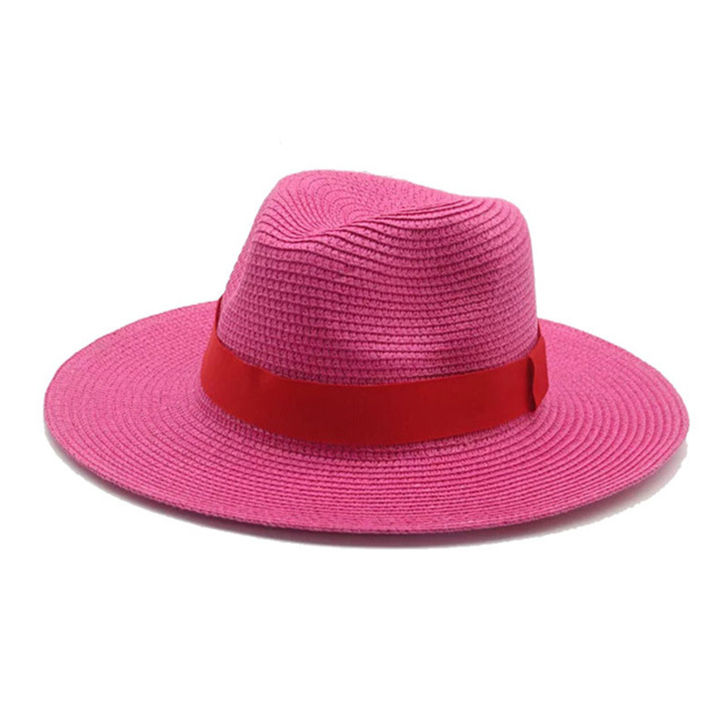 Men’s straw hat Black ribbon Panama straw top hat