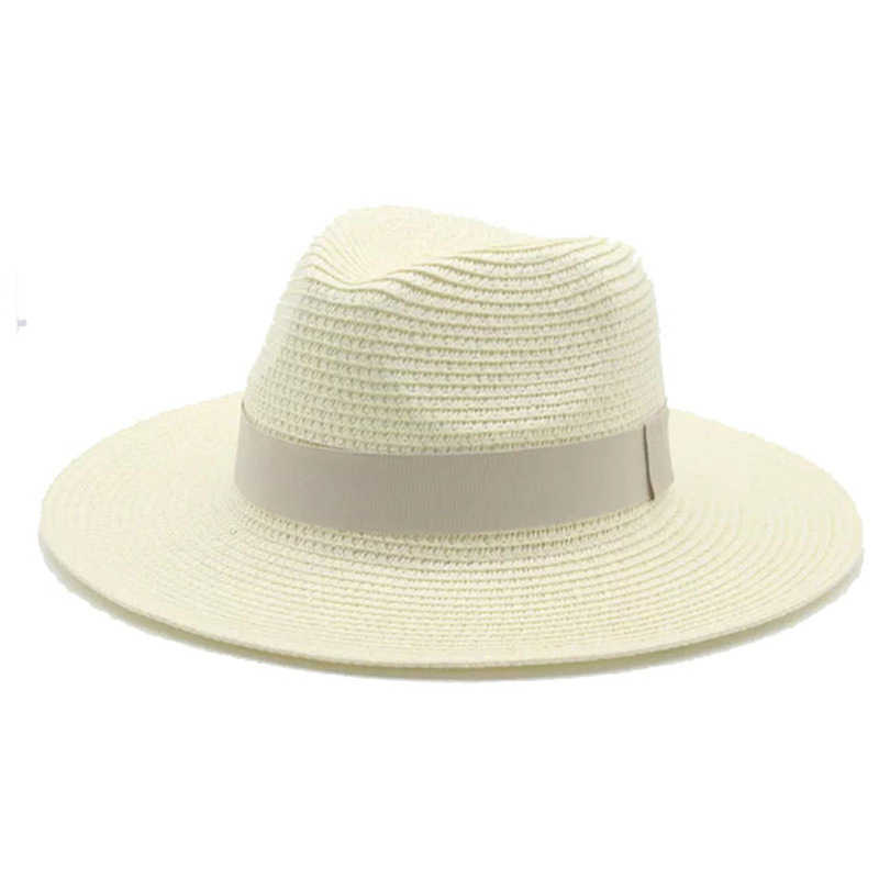 Men’s straw hat Black ribbon Panama straw top hat