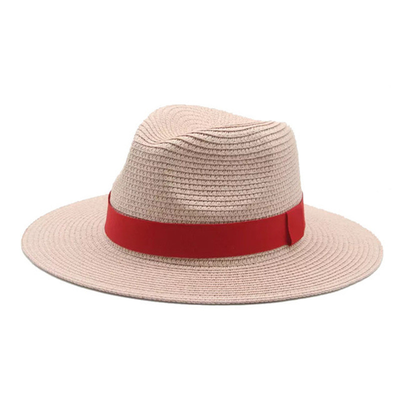 Men’s straw hat Black ribbon Panama straw top hat