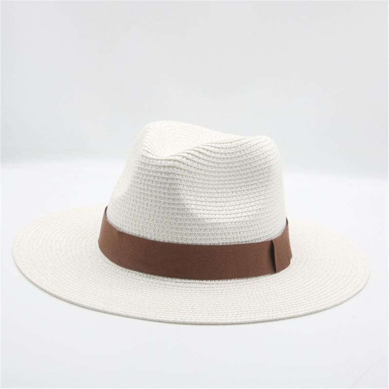 Men’s straw hat Black ribbon Panama straw top hat