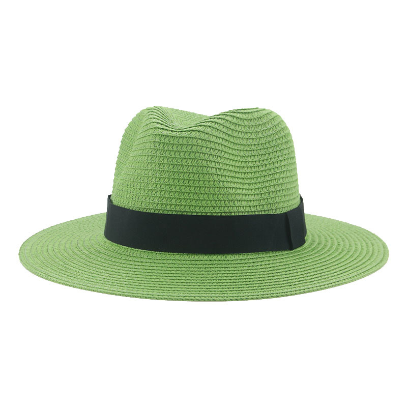 Men’s straw hat Black ribbon Panama straw top hat