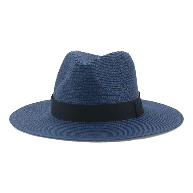 Men’s straw hat Black ribbon Panama straw top hat