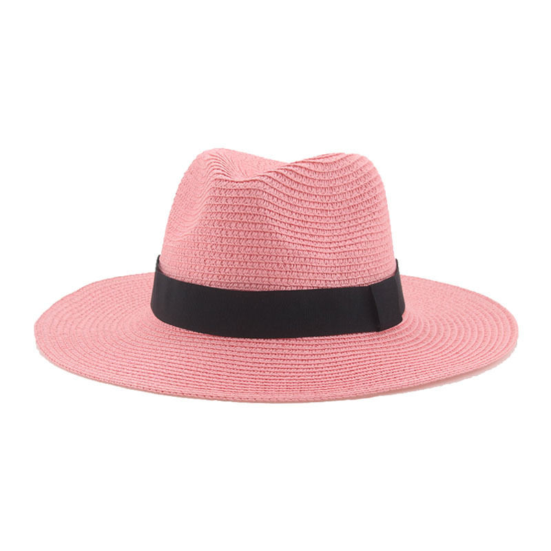 Men’s straw hat Black ribbon Panama straw top hat