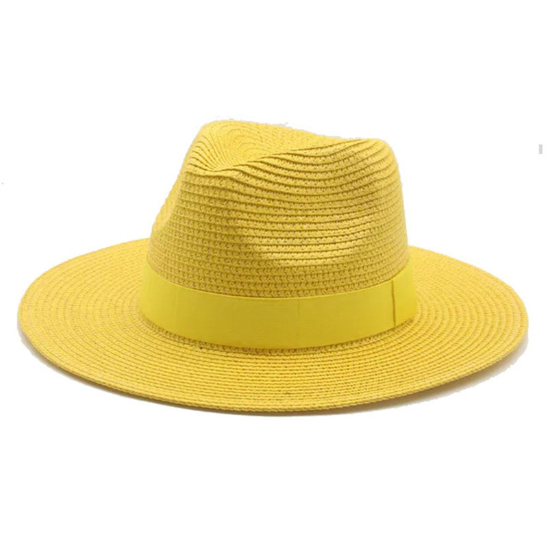 Men’s straw hat Black ribbon Panama straw top hat