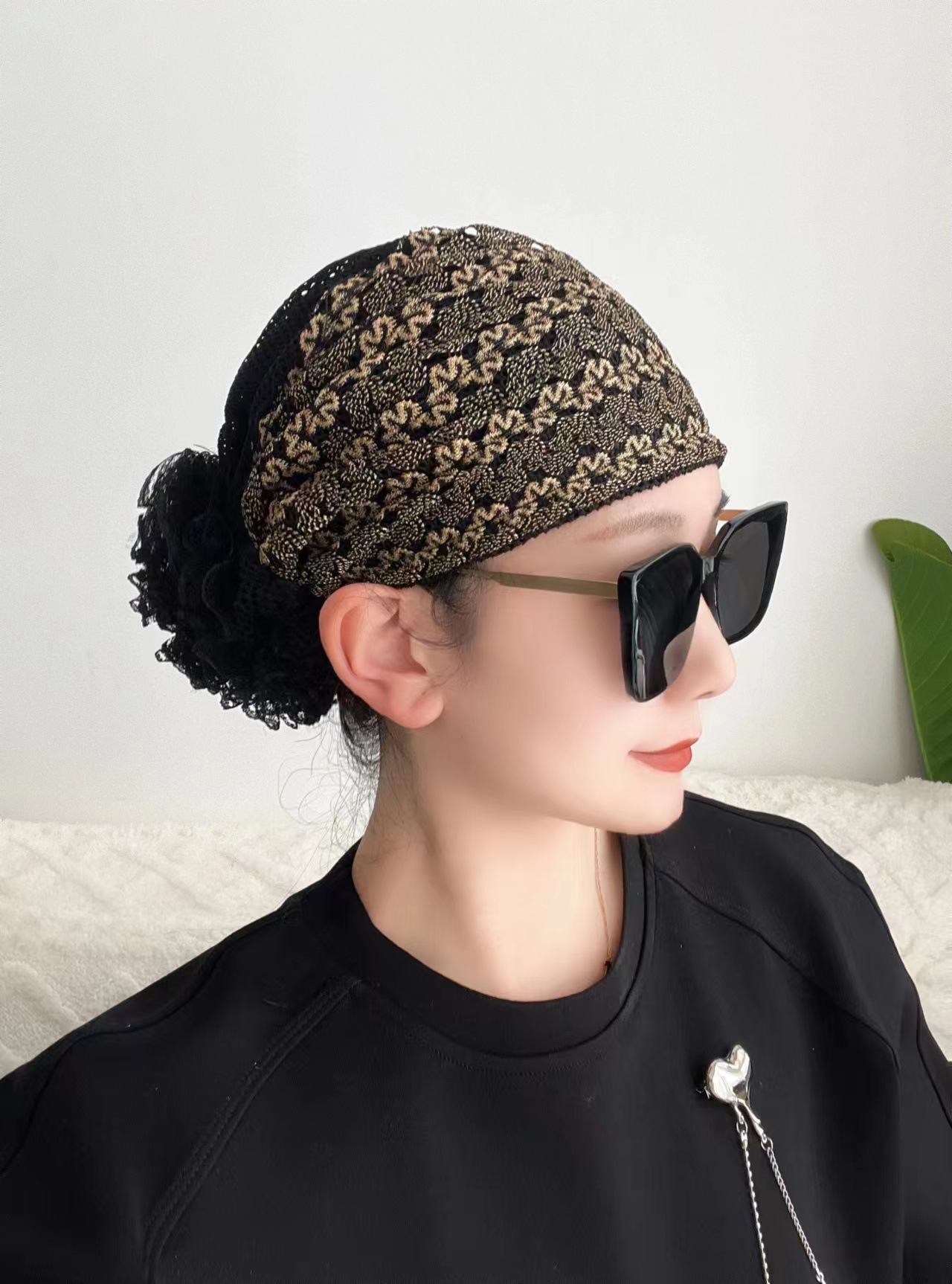 Mesh lace hat