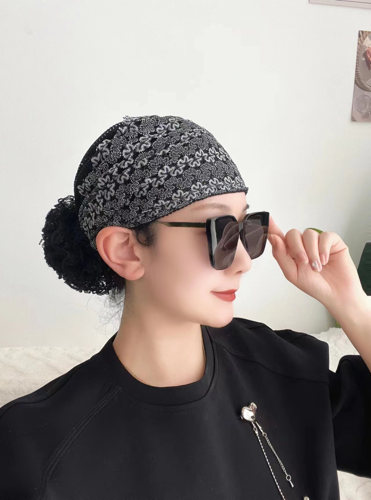 Mesh lace hat