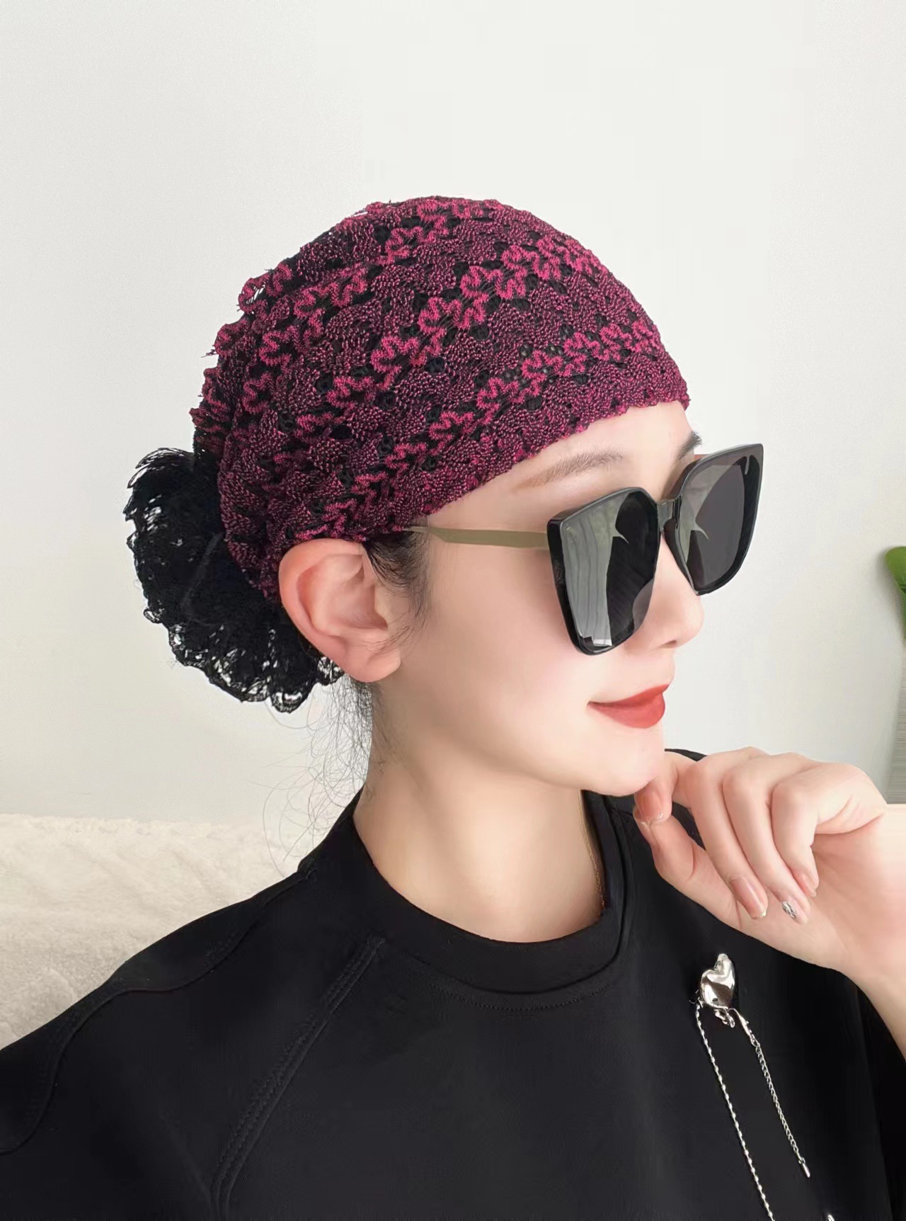 Mesh lace hat