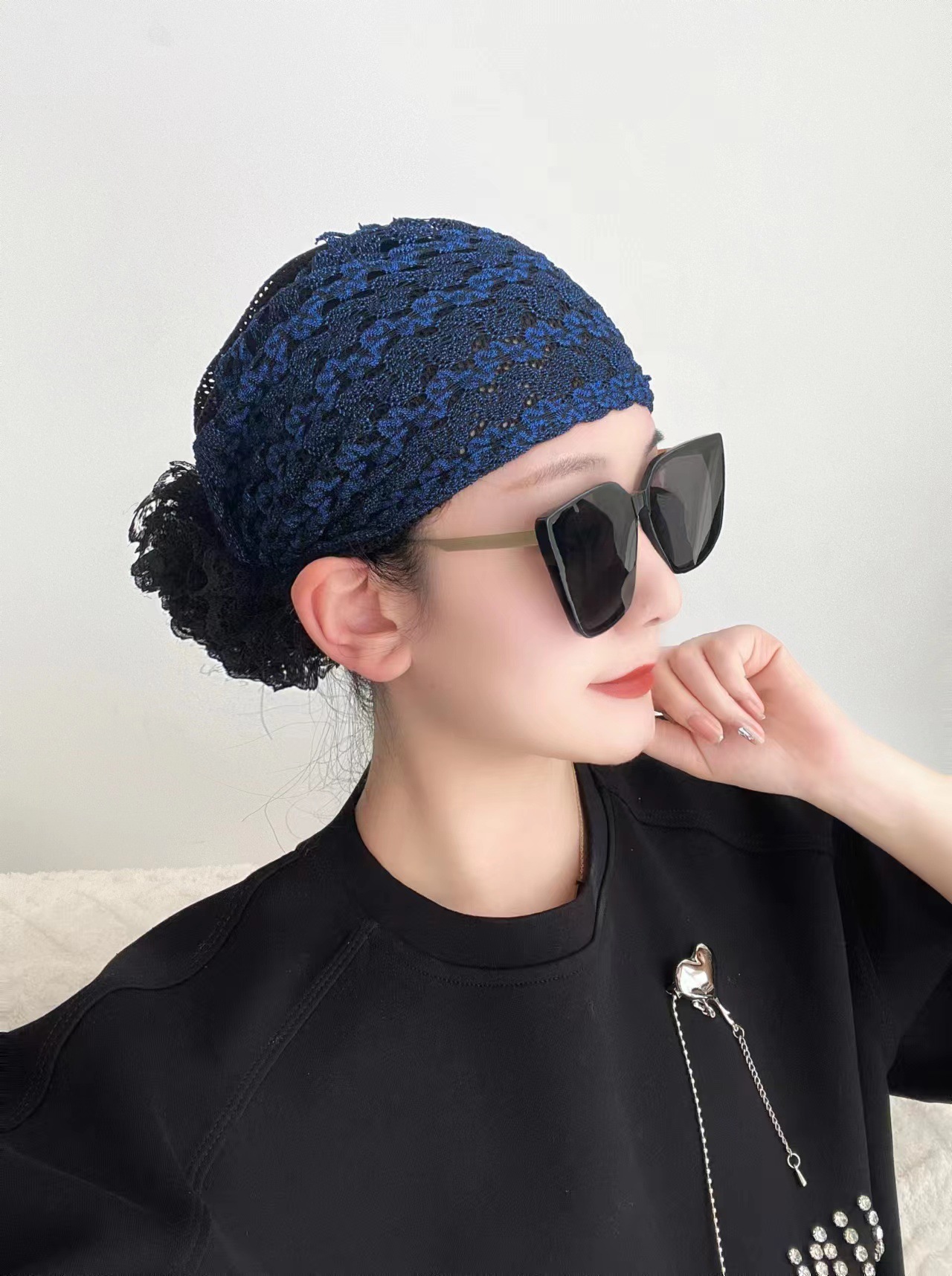 Mesh lace hat