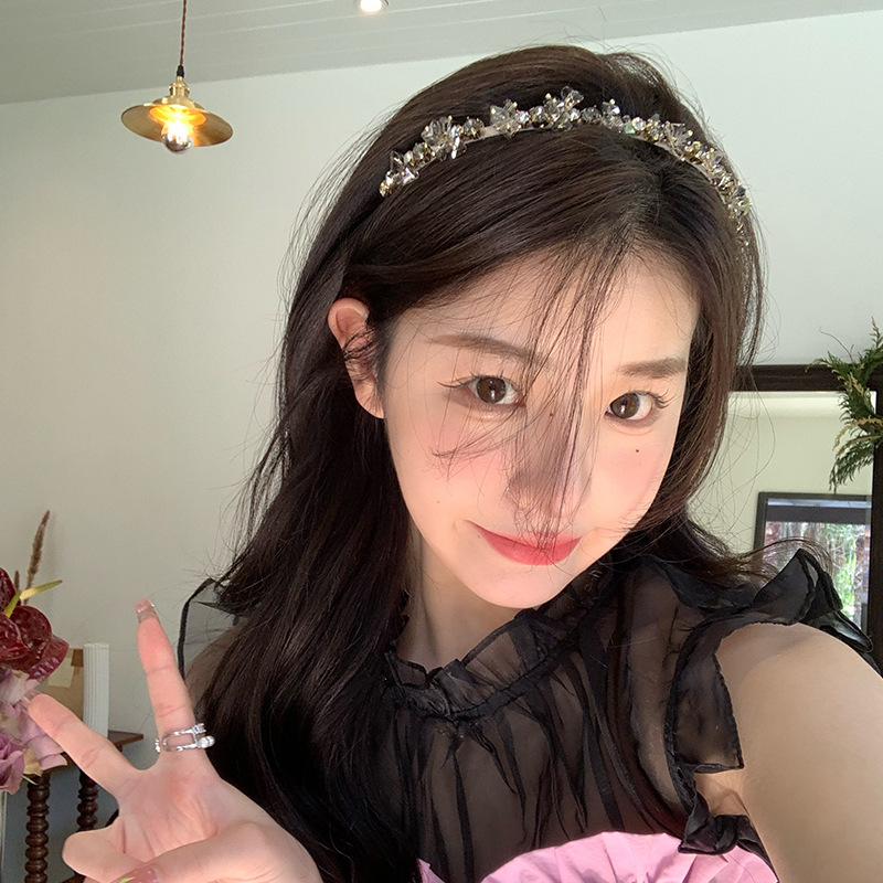 Metallic hair band French vintage rhinestone hair clip hair accessories