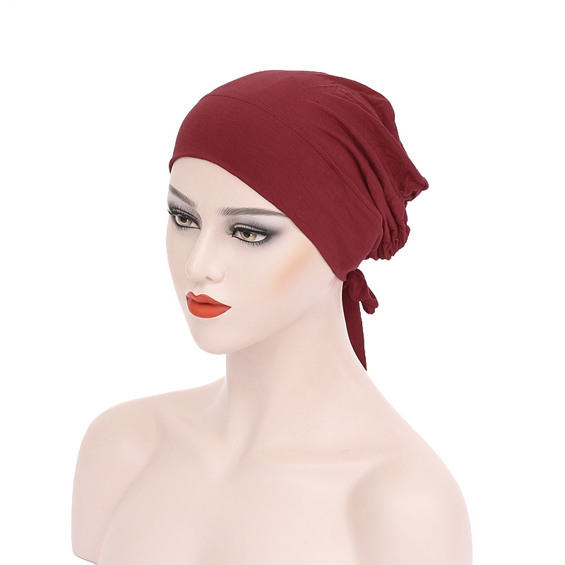 Modal mercerized cotton elastic elastic tie cap