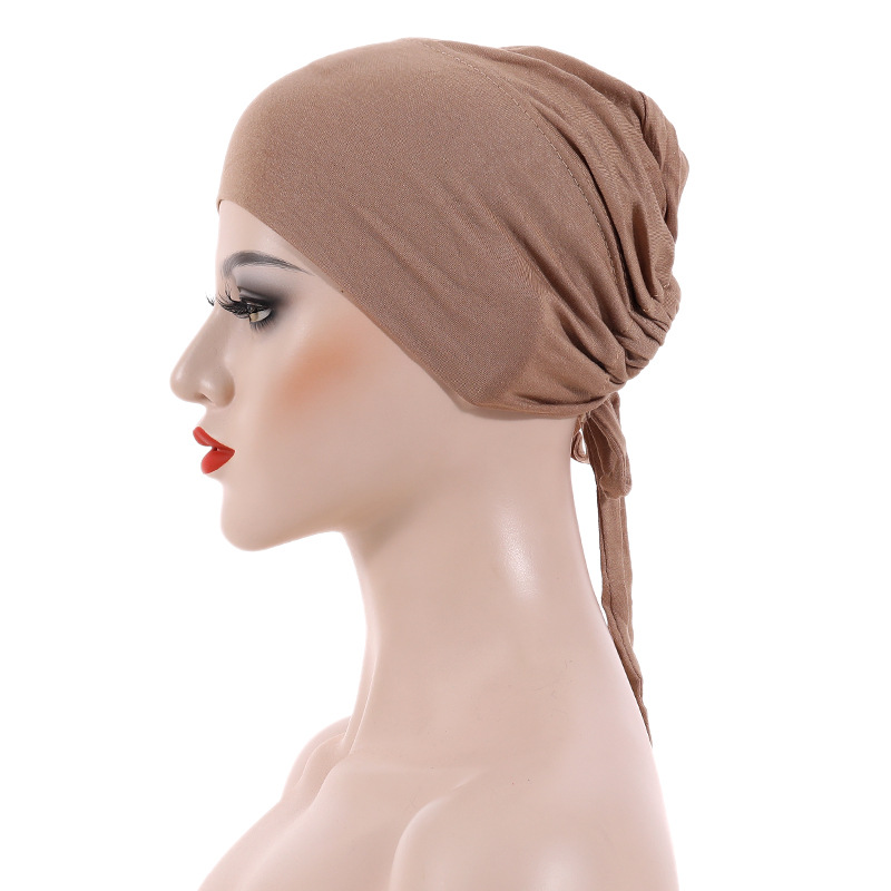 Modal mercerized cotton elastic elastic tie cap