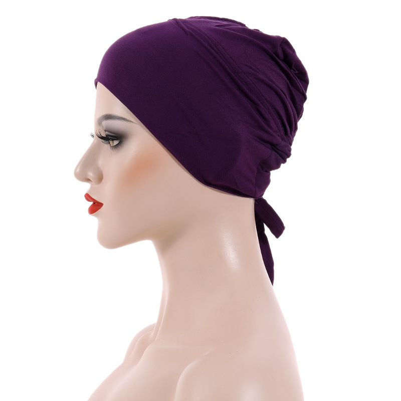 Modal mercerized cotton elastic elastic tie cap