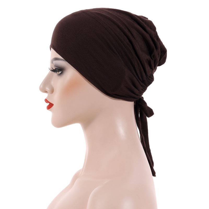 Modal mercerized cotton elastic elastic tie cap