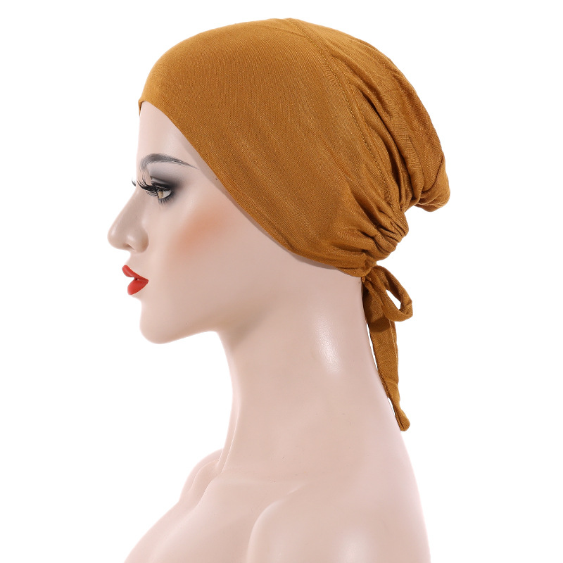 Modal mercerized cotton elastic elastic tie cap