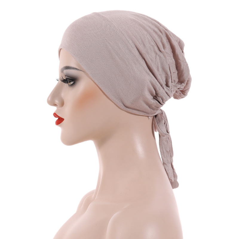 Modal mercerized cotton elastic elastic tie cap