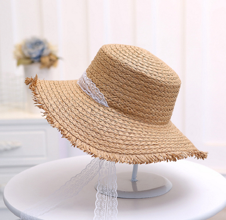 Monochrome lace woolen flat hat sunshade hat